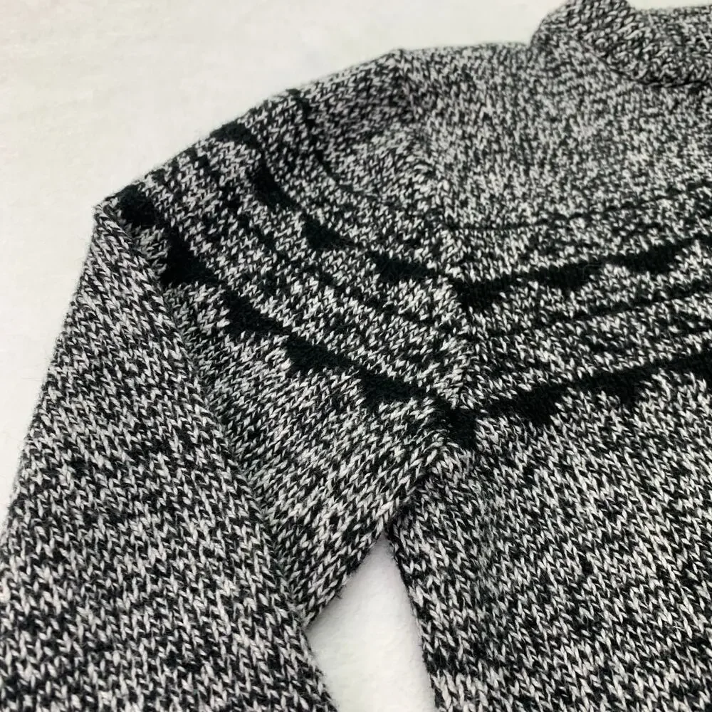 Osh Kosh B'Gosh Boys Sz 10 Black Gray Long Sleeve Full Zip Grandpa Sweater
